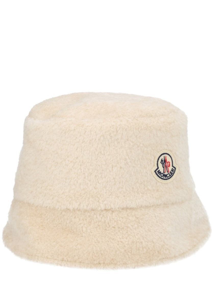 Moncler Teddy Effect Logo Bucket Hat