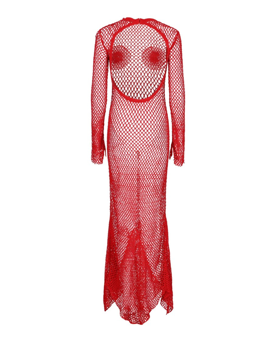 Ferragamo Crochet Knit Maxi Dress