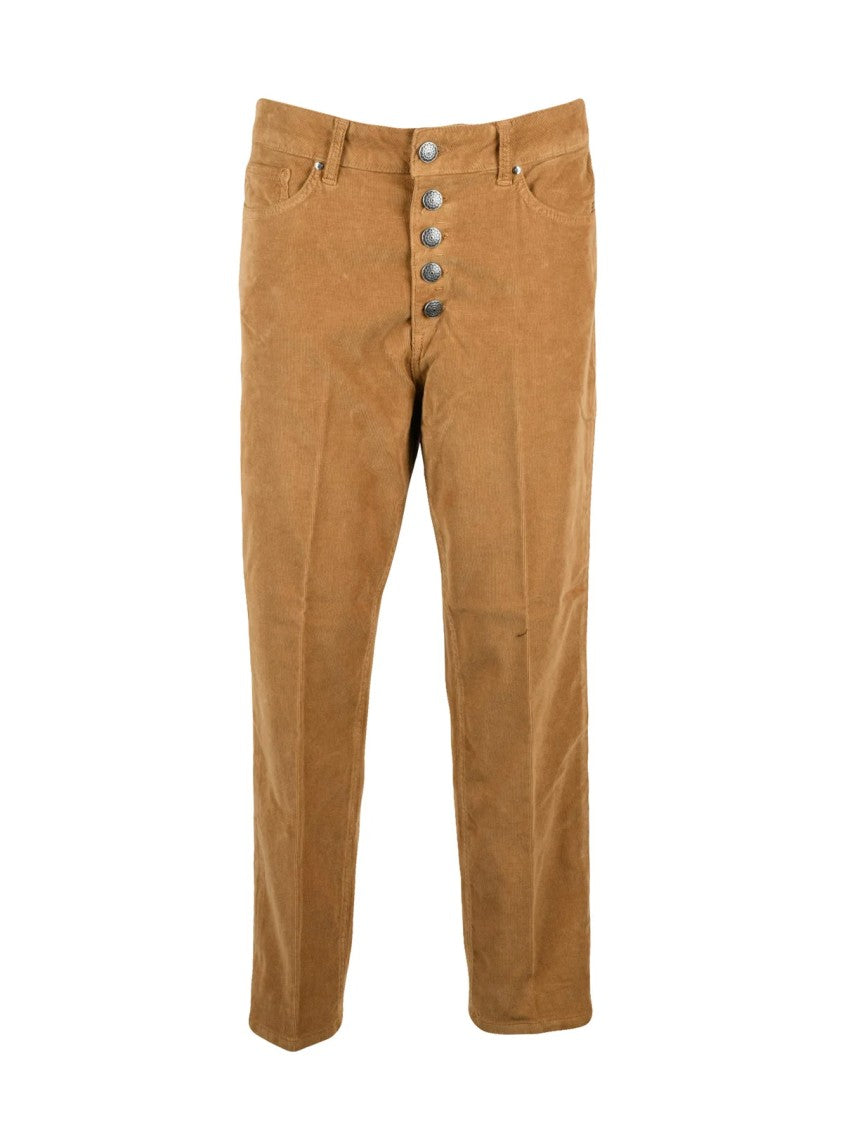 Dondup Beige Koons Gioiello Corduroy Loose-Fit Trousers
