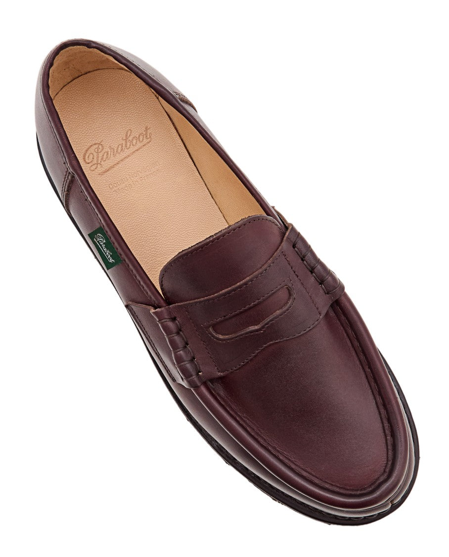 Paraboot Smooth Leather Penny Loafers With Norwegian Construction