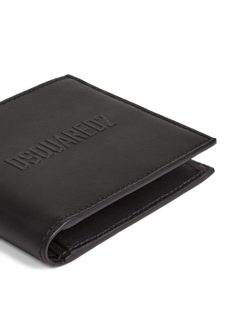Dsquared2 Bifold Nero Wallet With Embossed Branding