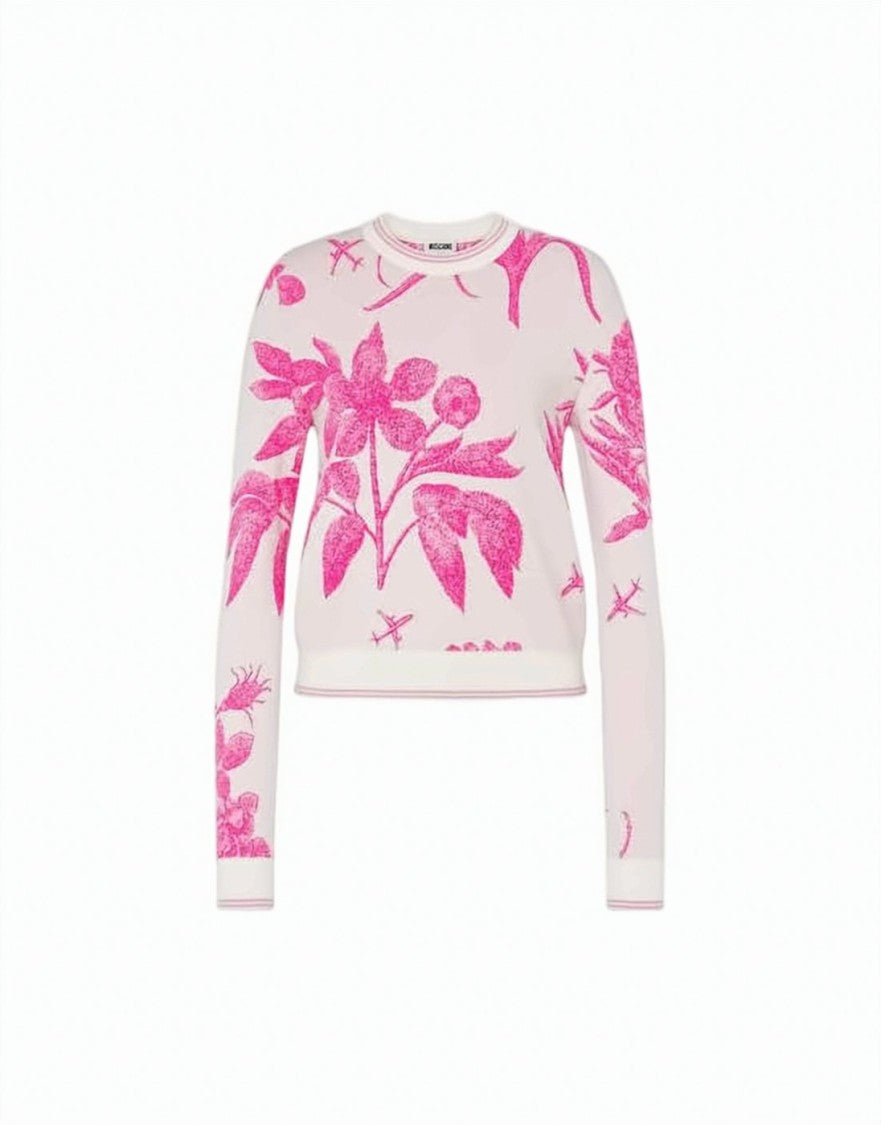 Moschino Intricately Woven Pink Sweater