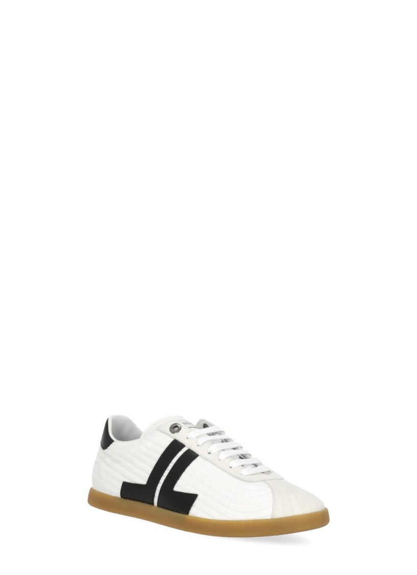 Lanvin Quilted Low-Top Sneakers With Leather And Suede Accents