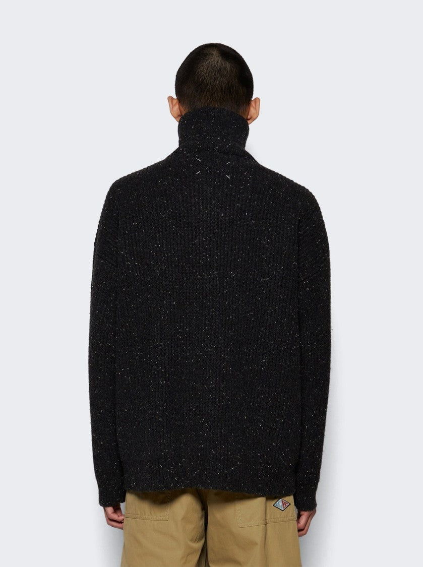 Maison Margiela Shetland Wool Zip Sweatshirt - Charcoal