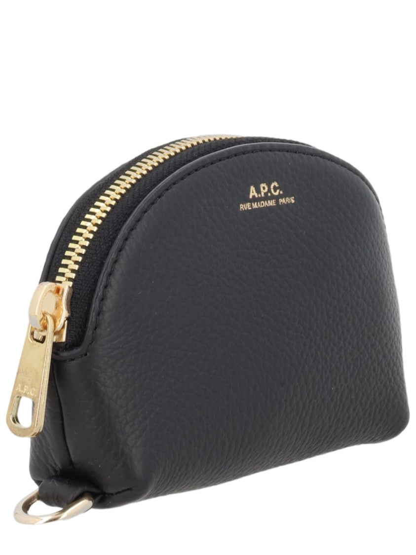 A.P.C. Textured Cowhide Leather Pouch With Gold-Tone Closure