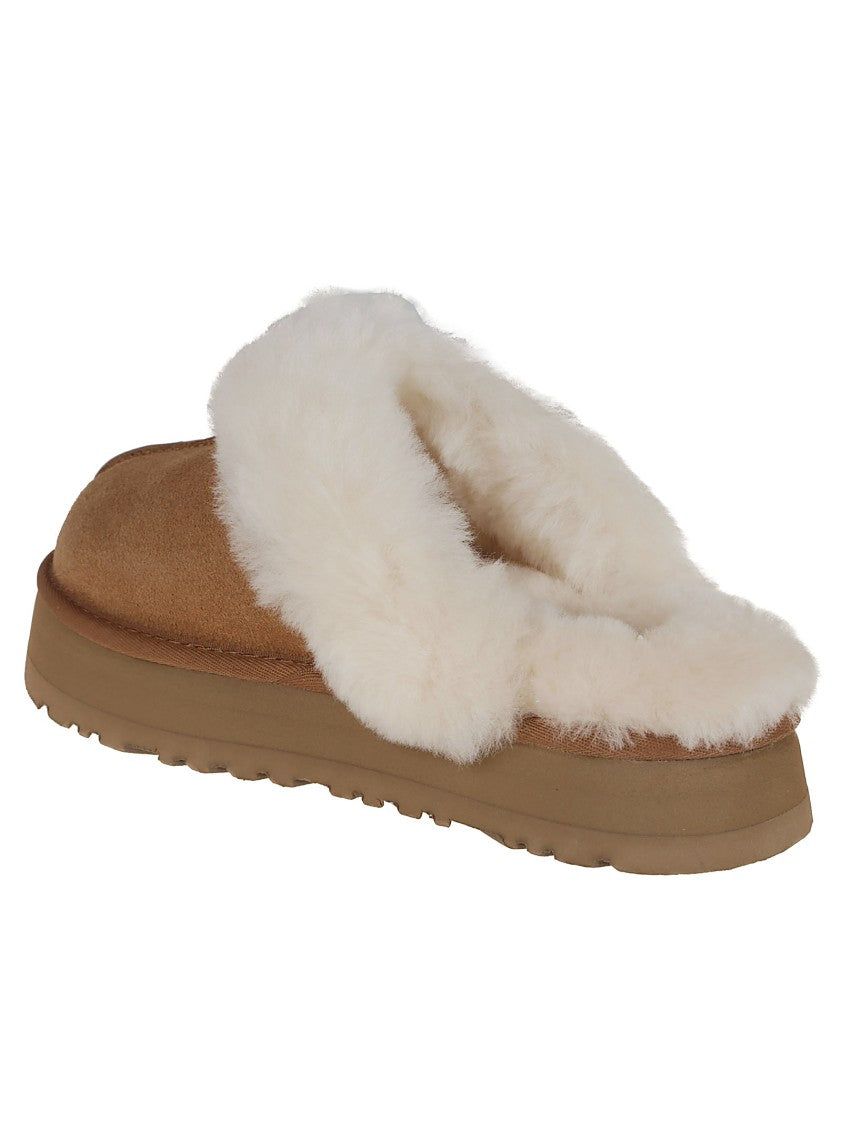 Ugg Disquette Sheepskin And Suede Comfort Slide