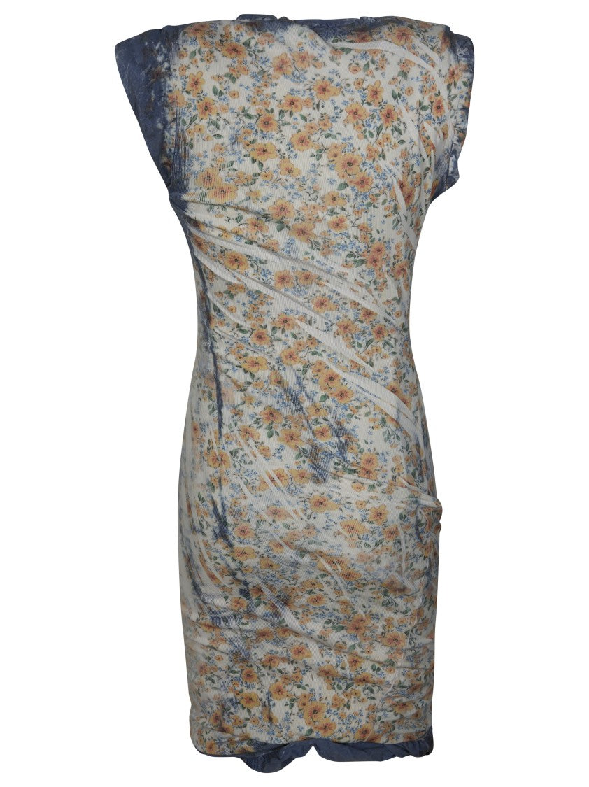 Diesel D-Ayana Floral Print Ribbed Mini Dress