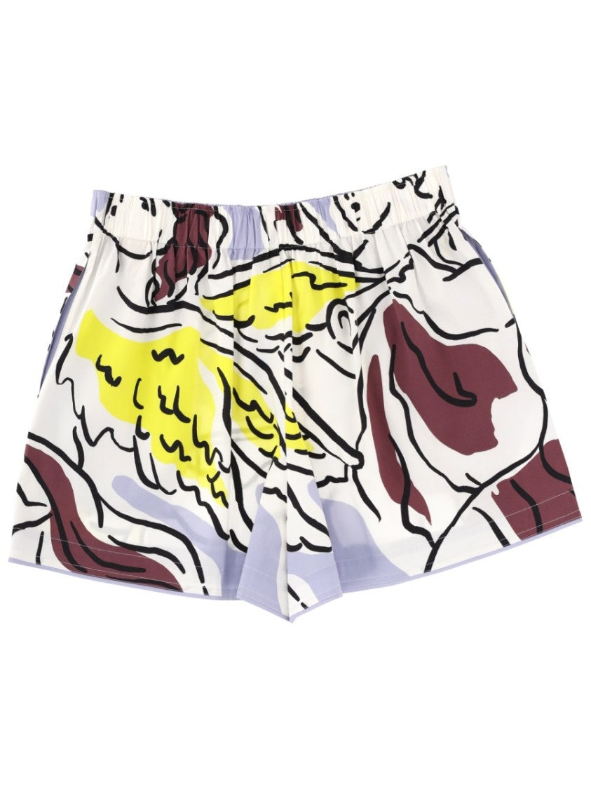 Tory Burch Lavender Cotton Blend Graphic Shorts
