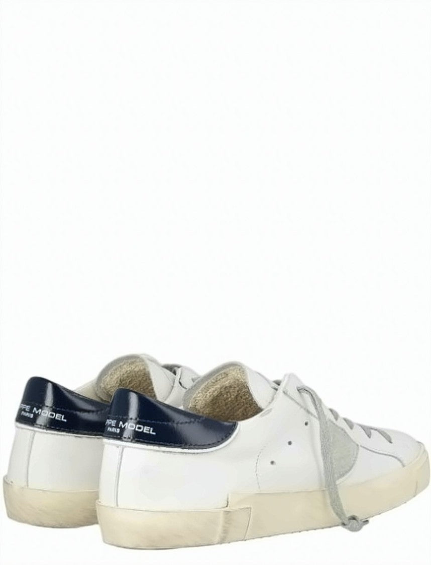 Philippe Model Prsx Low Calfskin Lace Up Sneakers