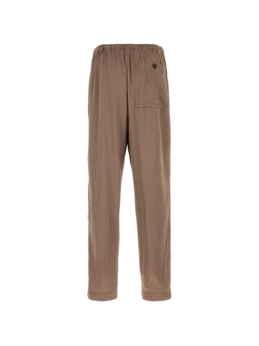 Dries Van Noten Relaxed Fit Brown Trousers With Buttoned Back Pocket