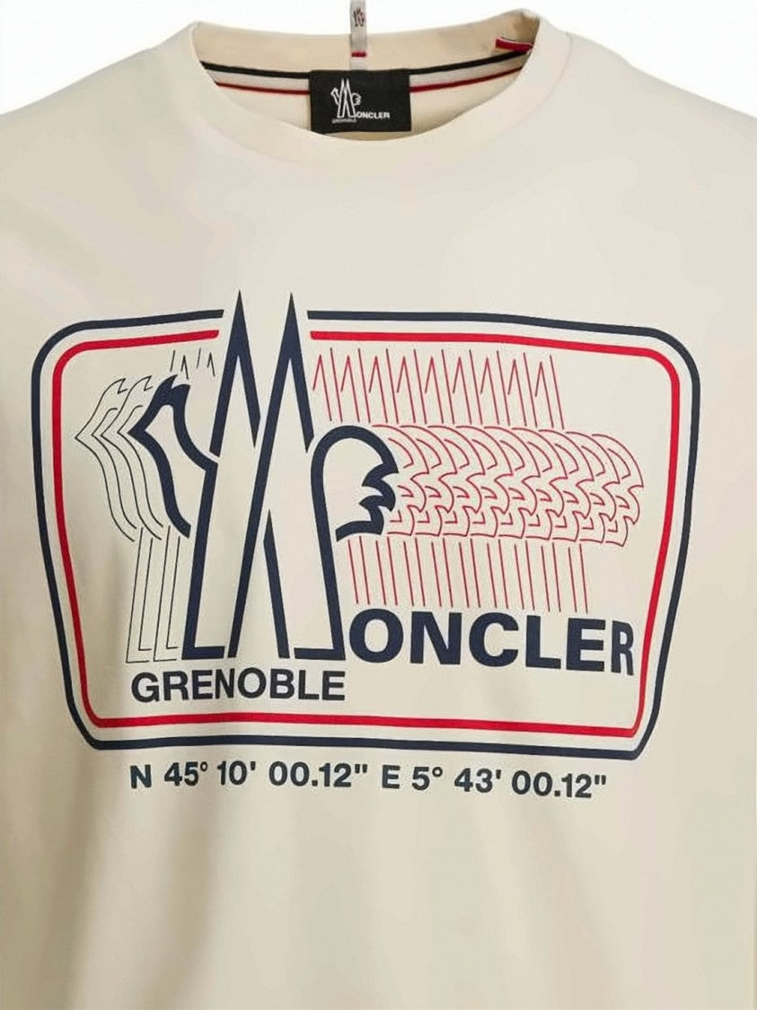 Moncler Cropped Short-Sleeved T-Shirt With Horizontal Stripe