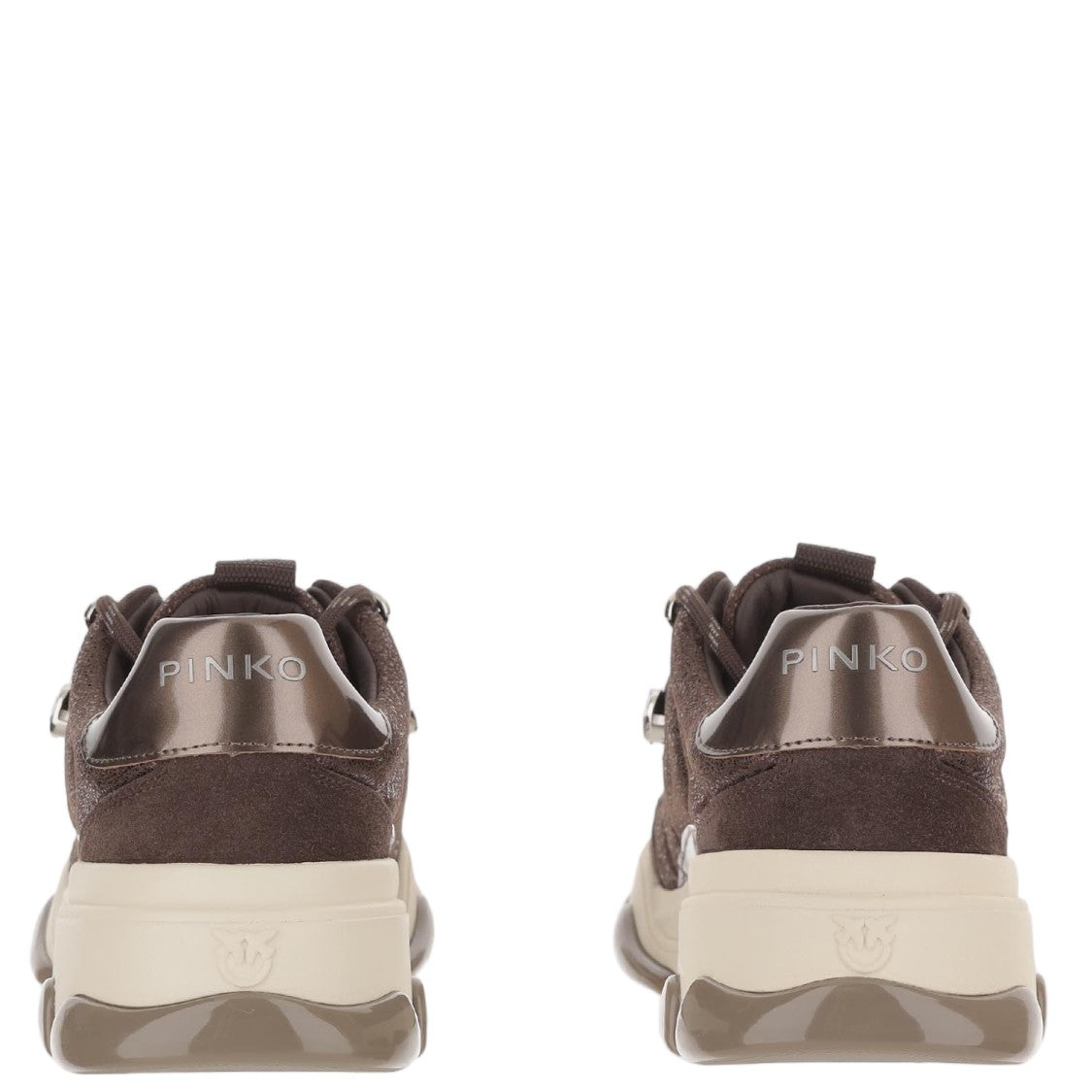 Pinko Brown Athena Leather Sneakers