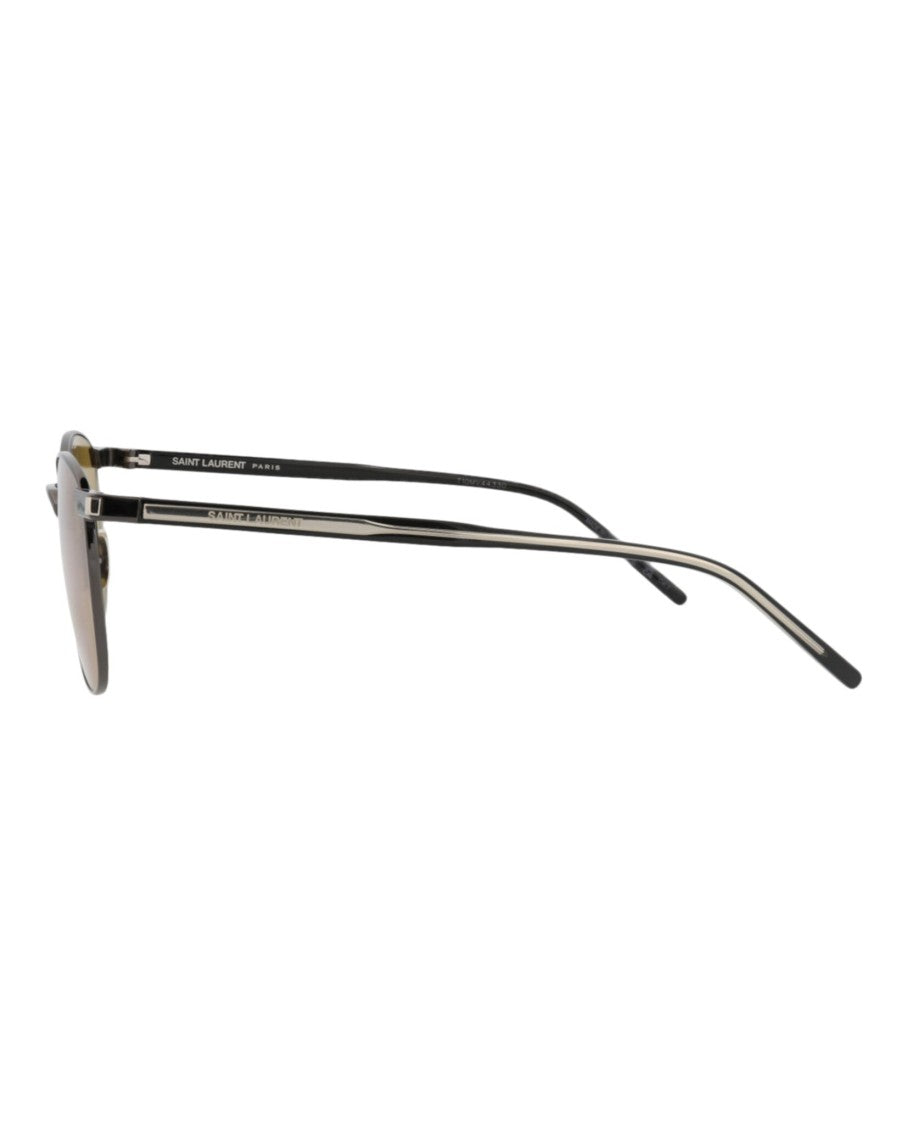 Saint Laurent Round-Frame Metal Sunglasses