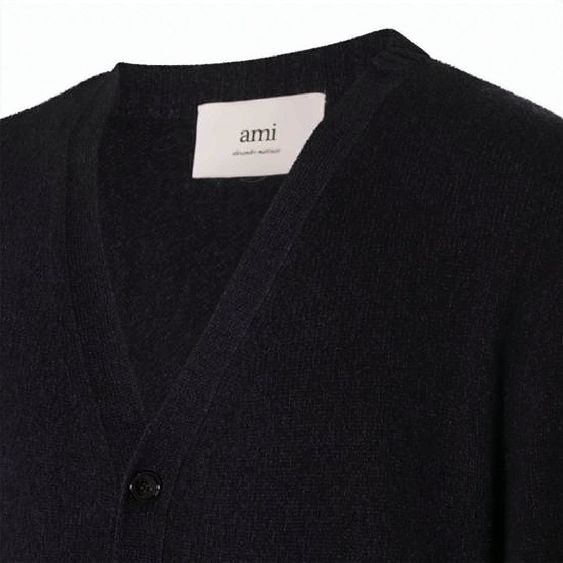 Ami Paris Classic V-Neck Cashmere Blend Cardigan