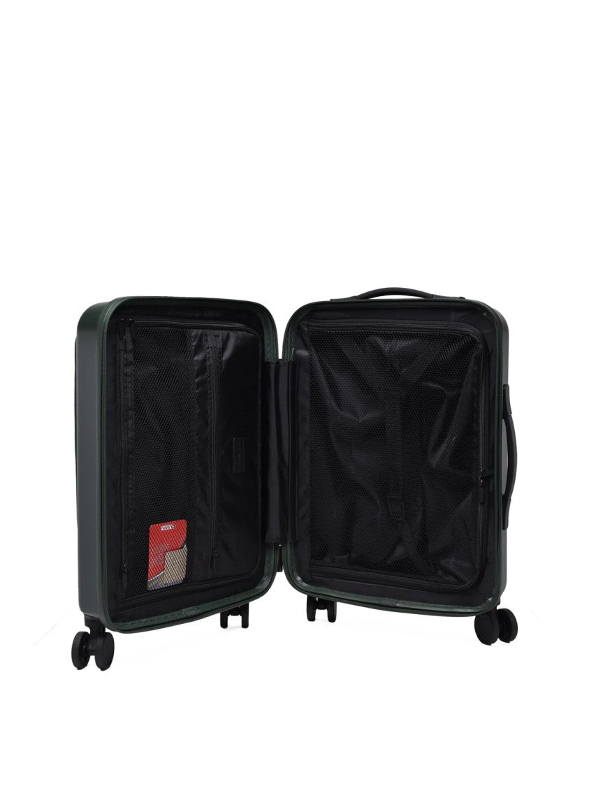 Emporio Armani Bottle Green Polyurethane Hard-Shell Trolley