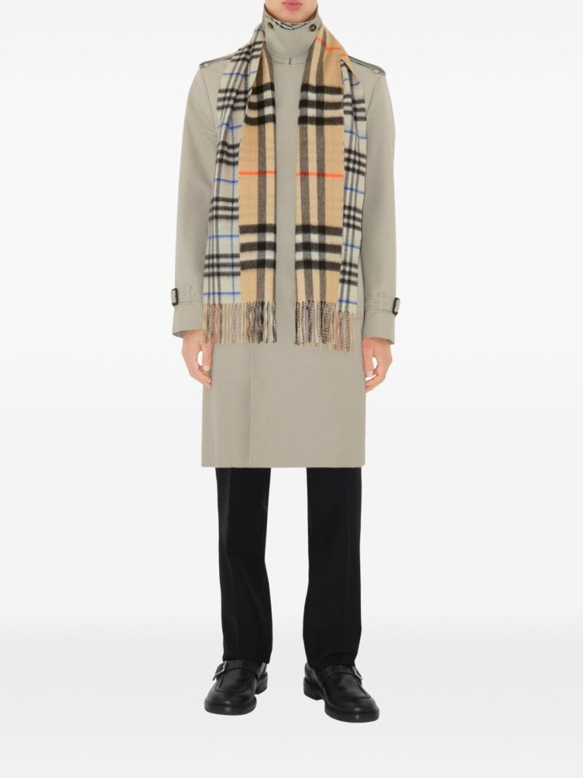 Burberry Light Beige Check Pattern Scarf