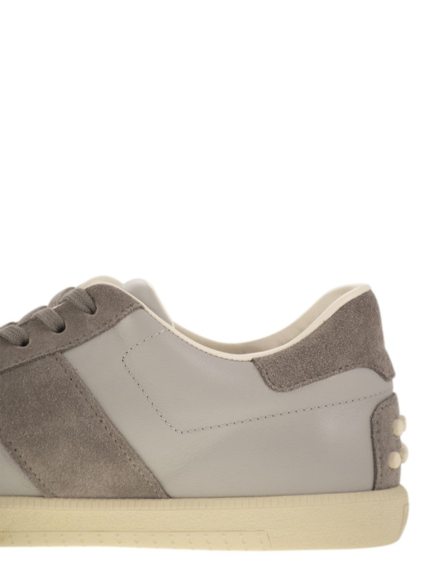 Tod's Smooth Leather And Suede Tabs Sneakers