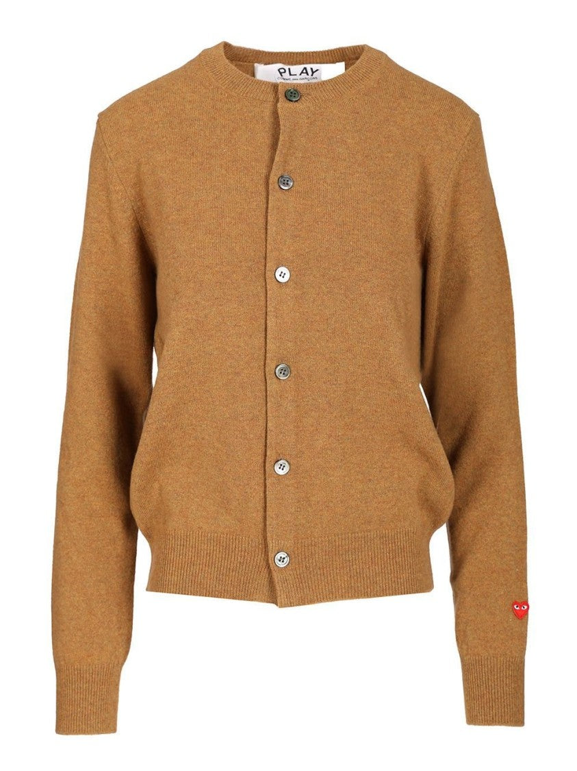 Comme Des Garçons Wool Cardigan With Button-Up Front And Round Neckline