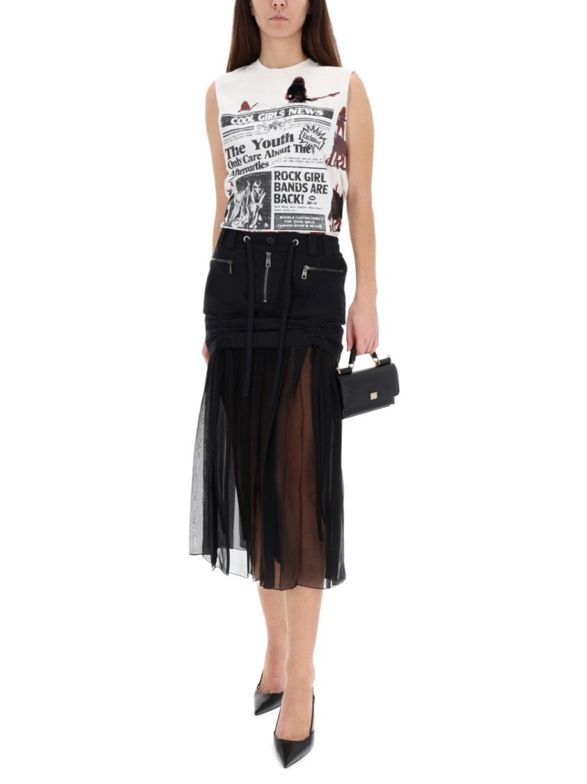 Dolce & Gabbana White Graphic Cotton Tank Top