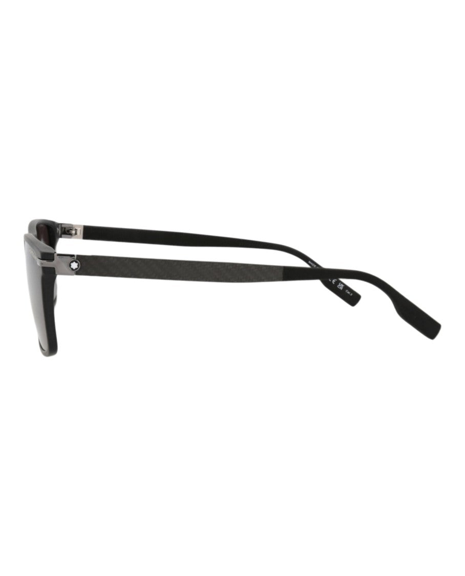 Montblanc Square-Frame Recycled Acetate Sunglasses With Textured Rubber Temples
