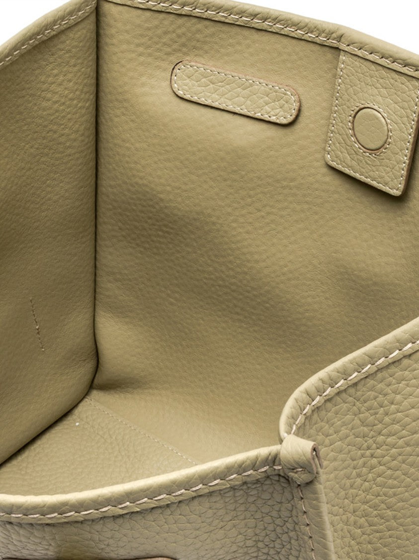Gianni Chiarini Marcella Rectangular Neutral Pebbled Leather Tote