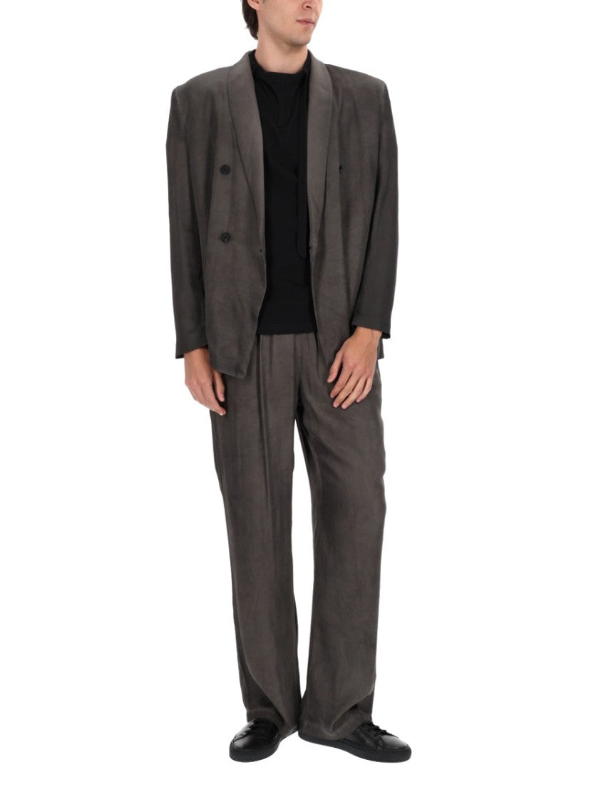 Diesel Neutrals J-Arman-Albg Double-Breasted Boxy Viscose Blazer