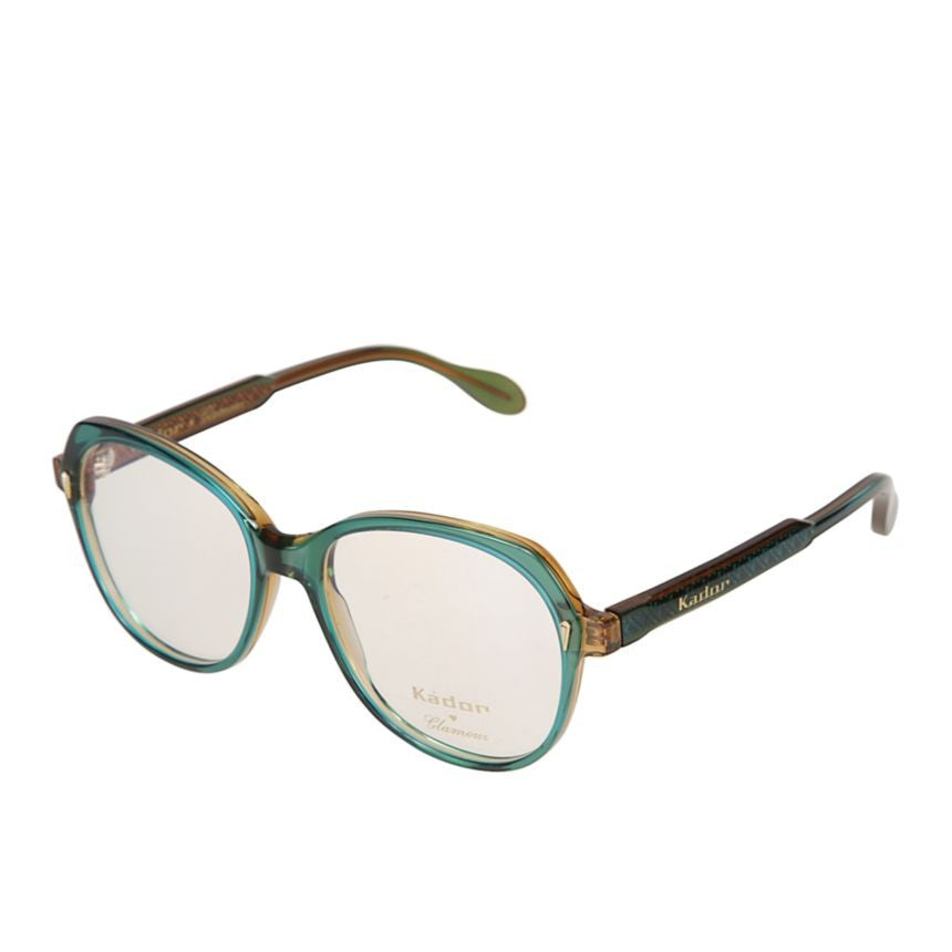 Kador Aida Glamour Translucent Teal And Amber Rounded Frame Eyeglasses