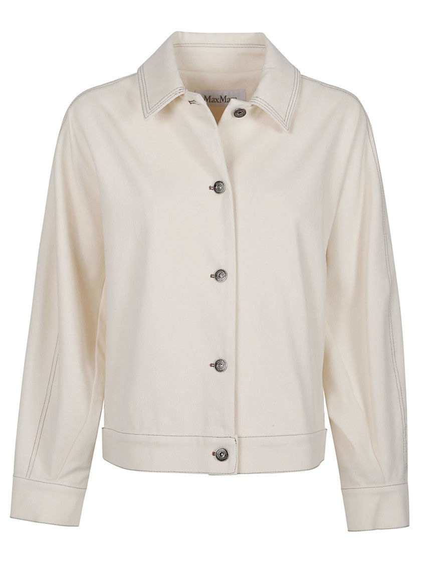 Max Mara Mxpnettare Boxy Cropped Cotton Blend Jacket