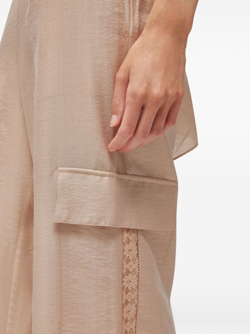 Blugirl Wide-Leg Lace Detail Cargo Pants