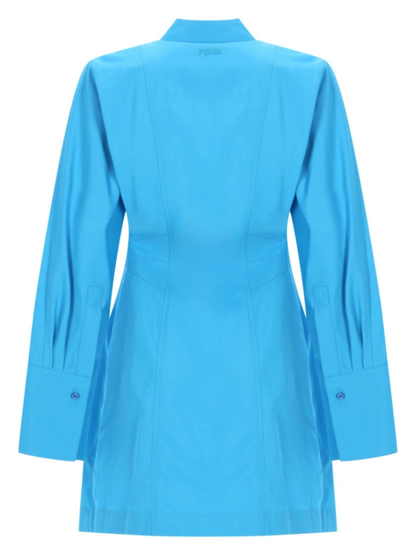 Fendi Structured Tailored Mini Dress With Classic Collar