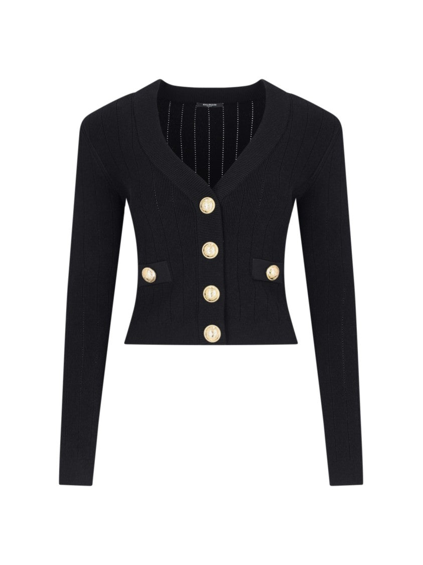 Balmain Crop Cardigan – Black