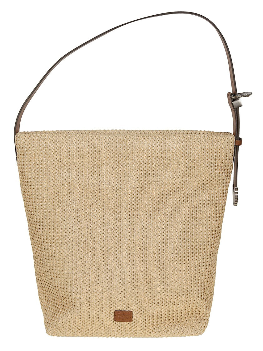 Pinko Big Bucket Woven Texture Bucket Bag