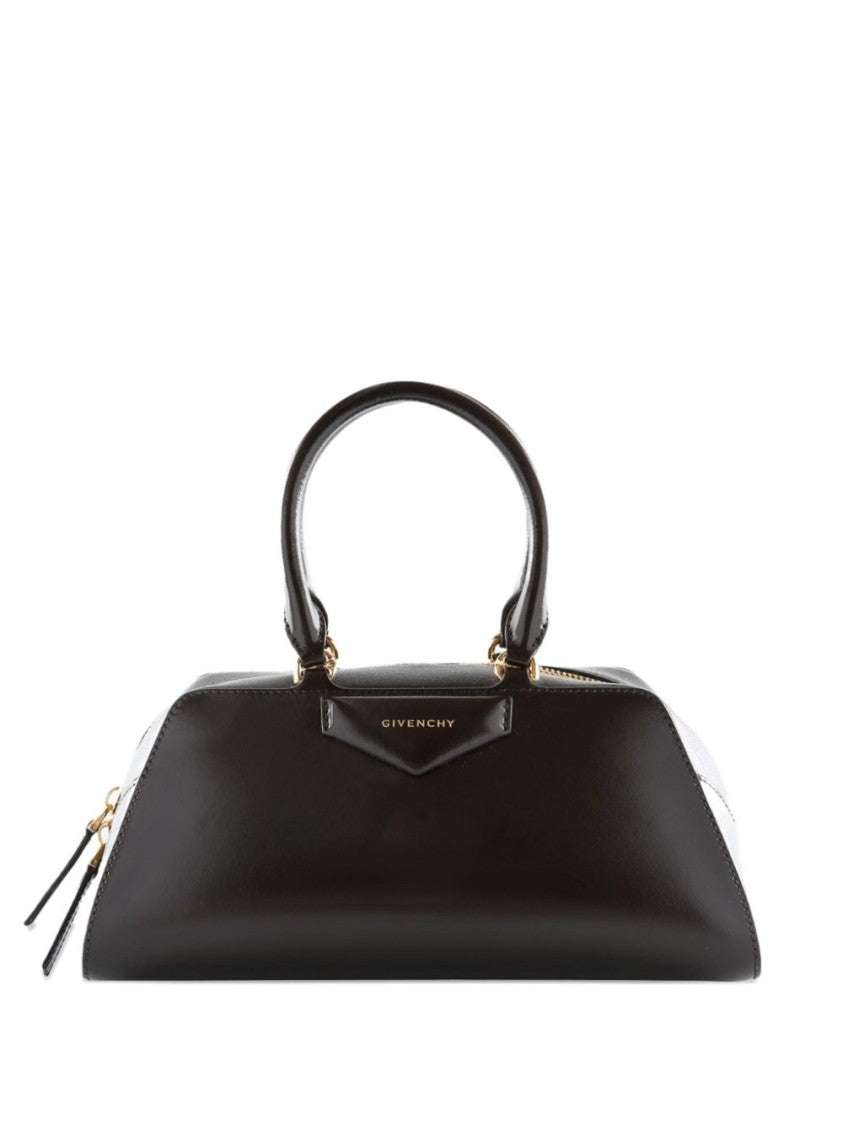Givenchy Structured Brown Handbag With Gold-Tone Hardware