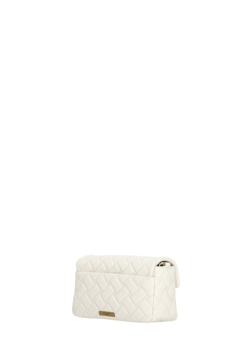 Kurt Geiger Quilted Ivory Mini Shoulder Bag With Eagle Head Detail