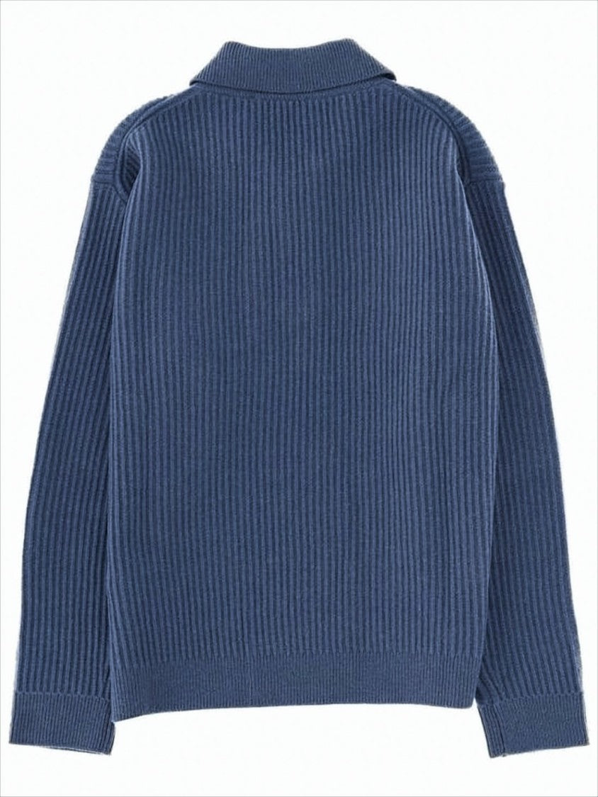 Maison Kitsuné Ribbed Knit Polo Shirt