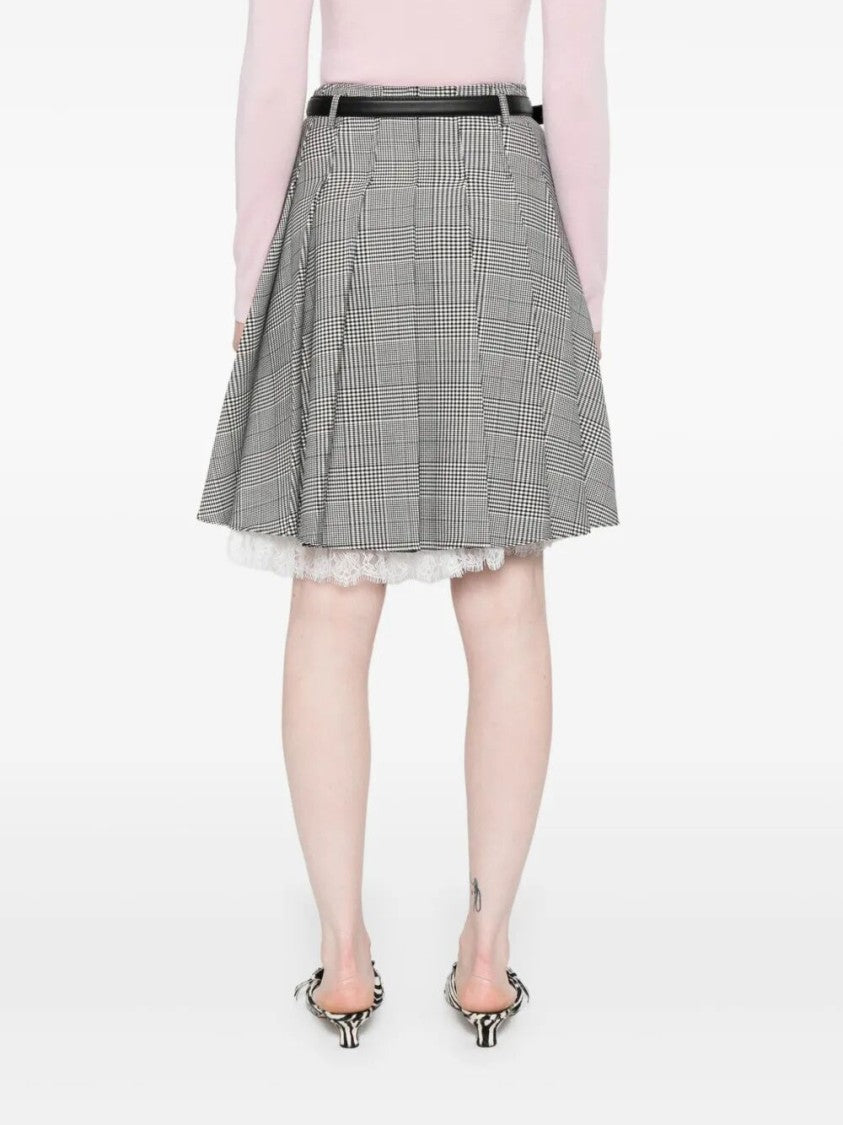 Self-Portrait Prince Of Wales Check Pleated Midi Skirt