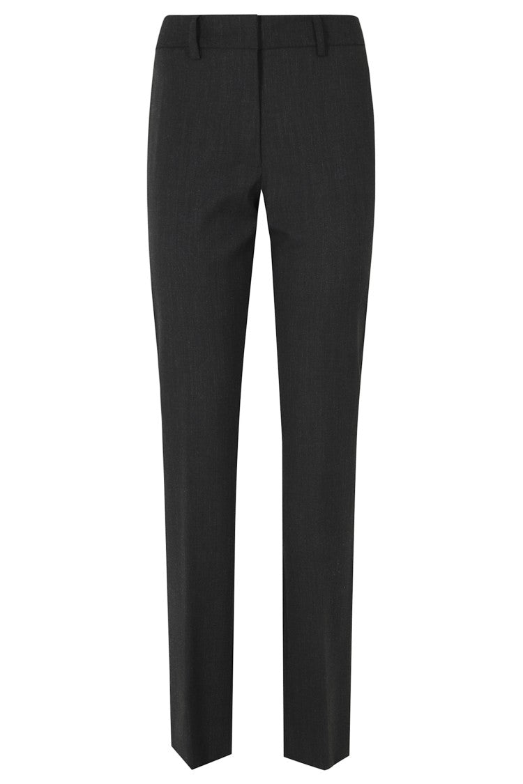 Federica Tosi Anthracite Frescolana Straight-Leg Polyester-Blend Pants