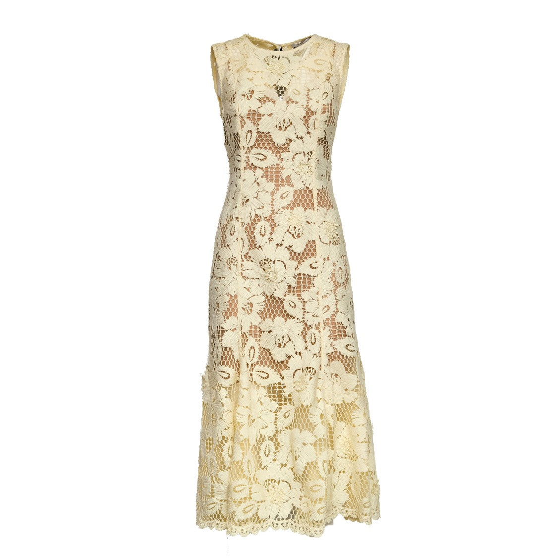 Self-Portrait Crochet Lace Flared Midi Dress