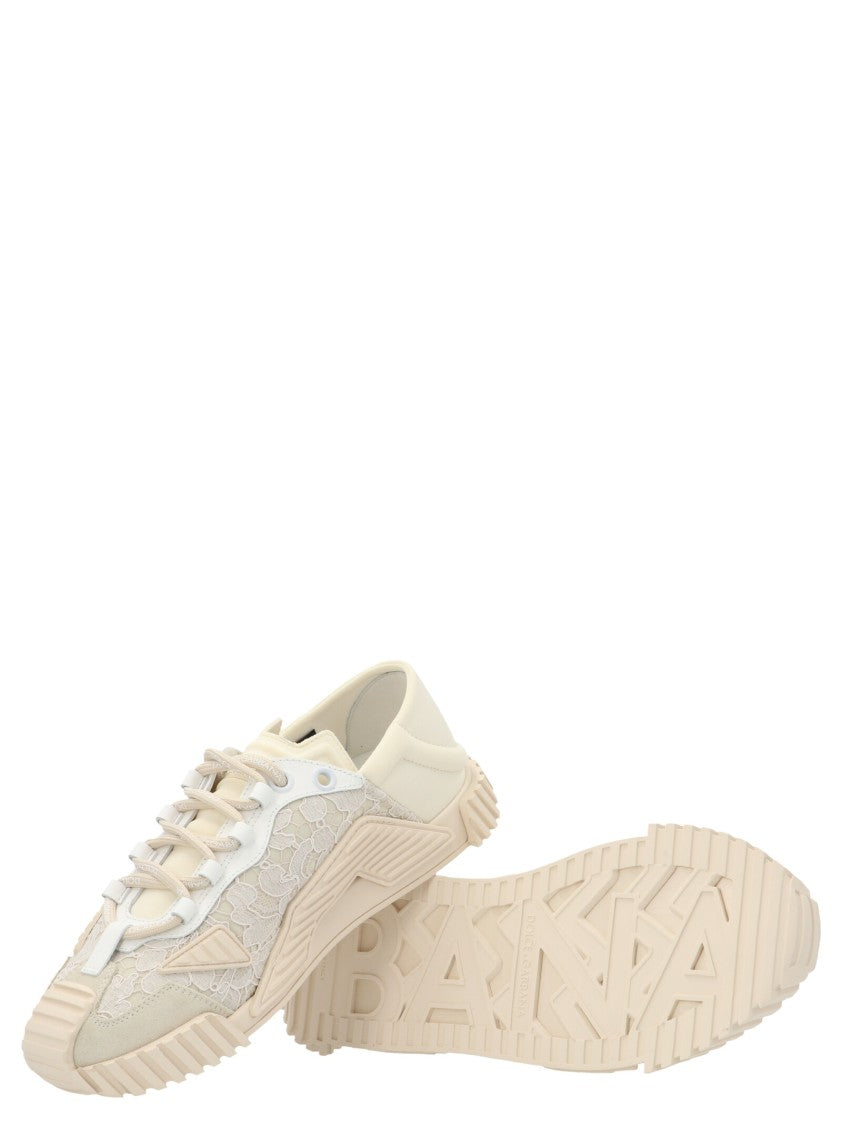 Dolce & Gabbana Lace Overlay Sneakers With Nylon