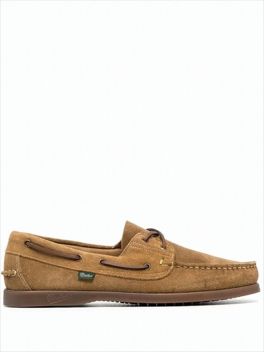 Paraboot Brown Suede Boat Shoes