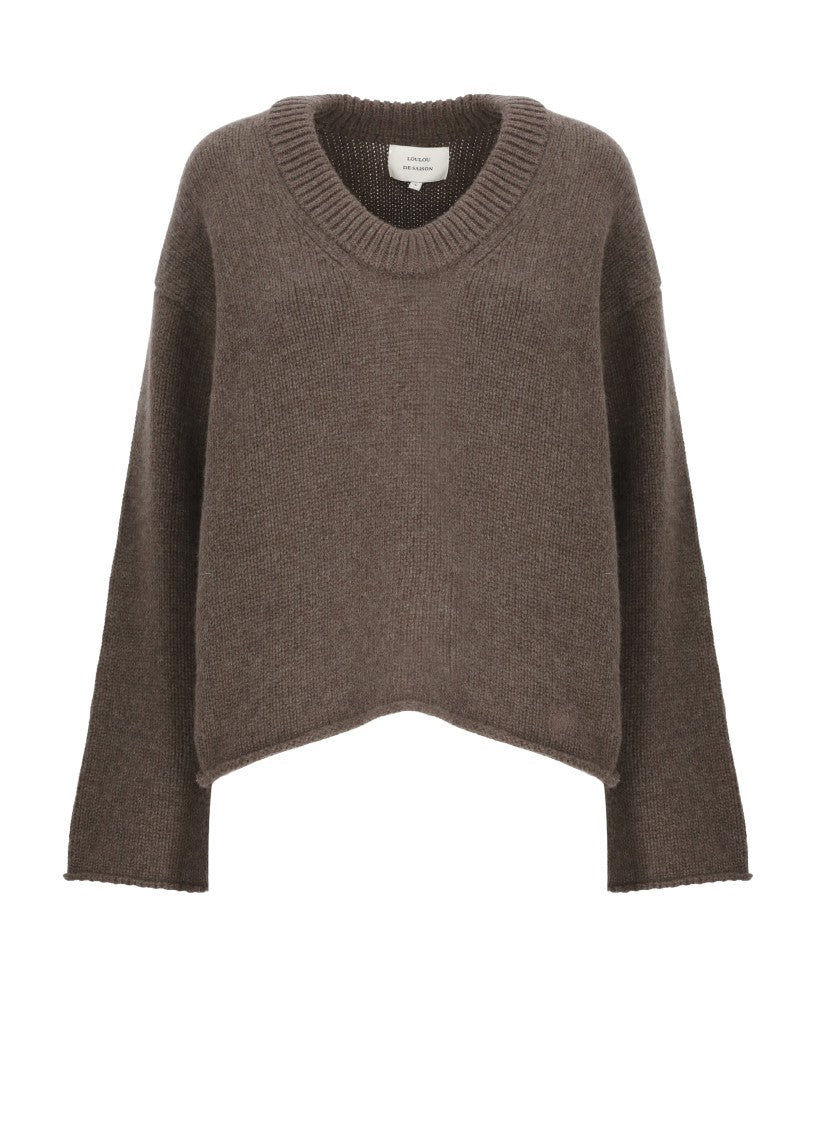 Loulou De Saison Brown Ribbed Relaxed Fit Seamless Cashmere Sweater