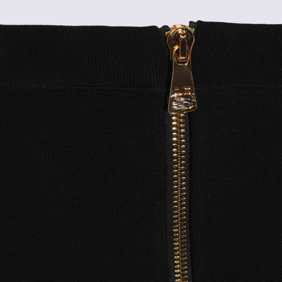 Elisabetta Franchi Fitted Vertical Gold Zipper Midi Skirt