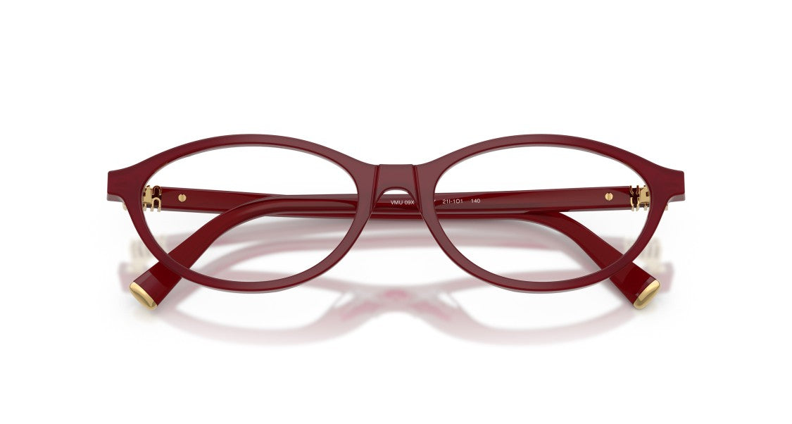 Miu Miu Oversized Round Acetate Eyeglasses With Gold Accents