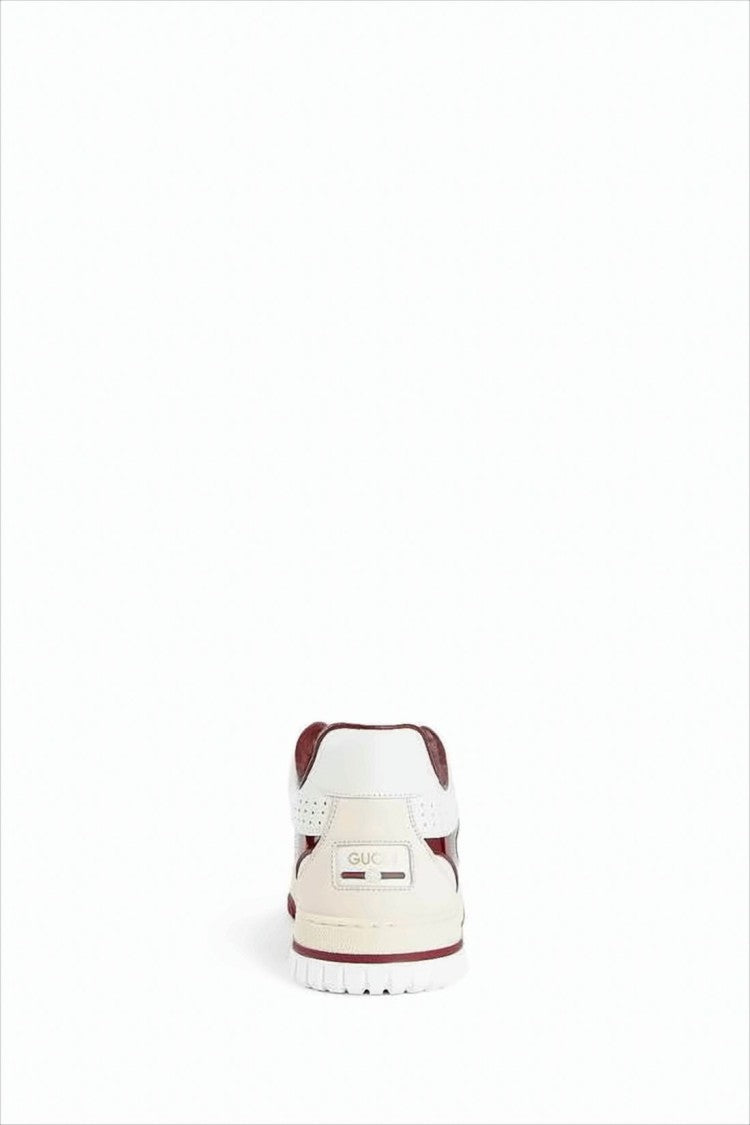 Gucci Low-Top Sneakers With Burgundy Patent Overlays