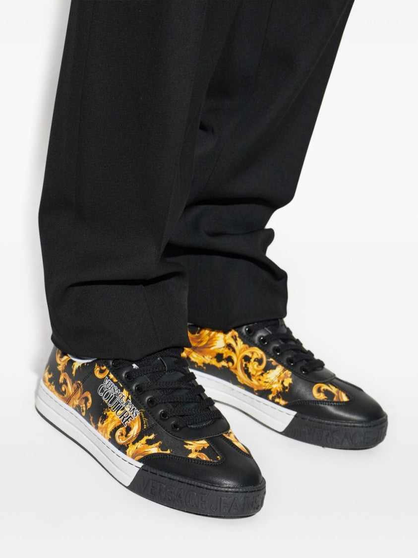 Versace Jeans Couture Baroque Detail Low-Top Sneakers