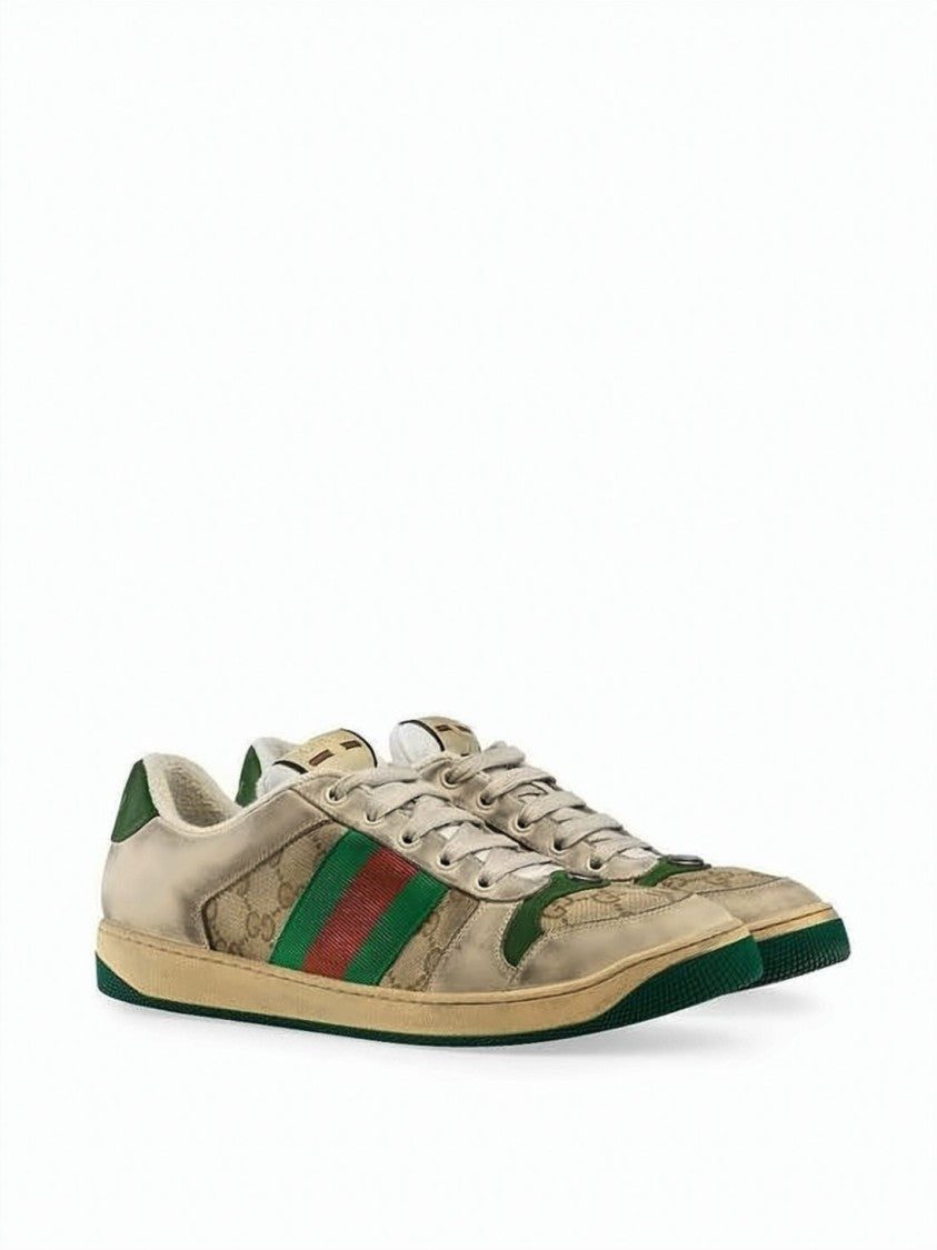 Gucci Distressed Gg Monogram Canvas Sneakers