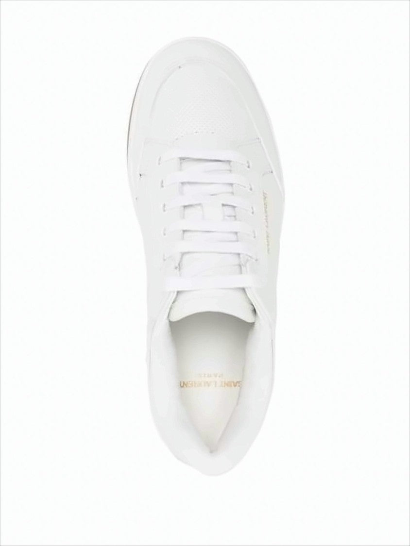 Saint Laurent Smooth Calf Leather Low-Top Sneakers With Embossed Detailing