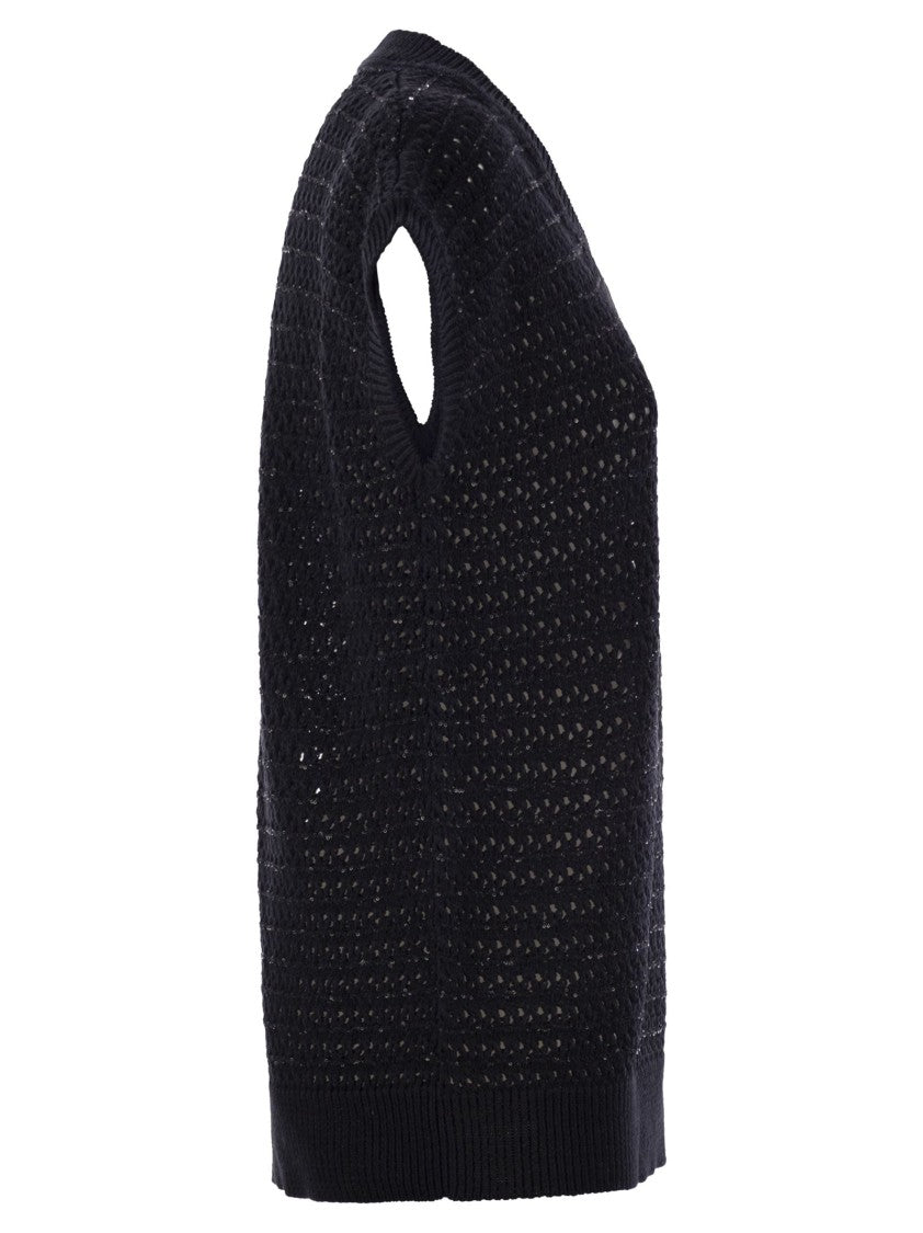 Fabiana Filippi Cotton Crochet Jumper With Sequins