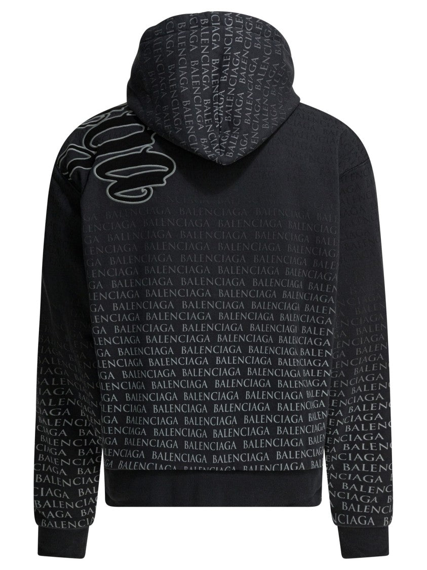 Balenciaga Oversized Zip-Up Hoodie With Unique Big B Graphic