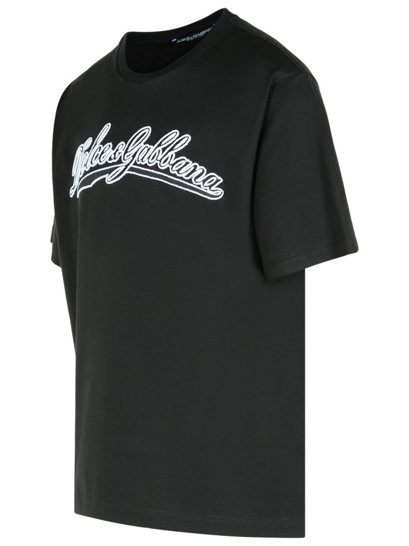 Dolce & Gabbana Black Cotton T-Shirt